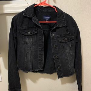 Cropped Black Jean Jacket